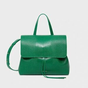 Mansur Gavriel Soft Lady Lizard Embossed Leather Crossbody Bag NWOT Leaf Green